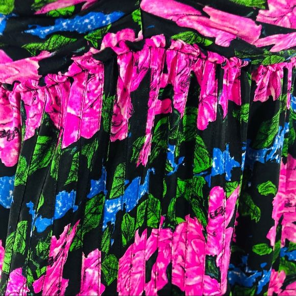 Betsey Johnson 100% Silk Floral Rose Strapless Babydoll Dress Lace Size 4 - Picture 11 of 13